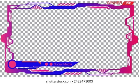 landscape 16:9 video frame online stream editable HUD elements set for cinema, entertainment, film, cover, graphic, layer, layout, live