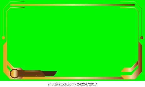 landscape 16:9 video frame online stream green screen background editable HUD elements set futuristic technology style for cinema, entertainment, film, cover, graphic, layer, layout, live