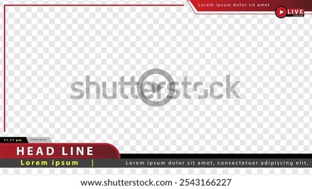 Landscape 16:9 video frame. for streaming or video editing, with a Simple layout and Red scheme color