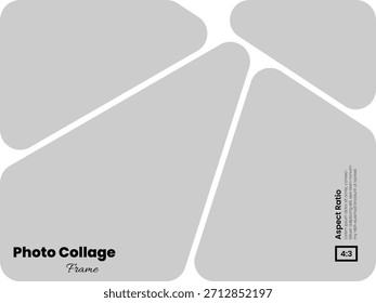 Landscape 4:3 abstract photo frame arrangement for moodboard or brandboard layout