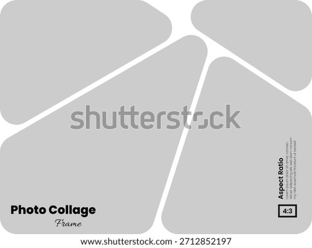 Landscape 4:3 abstract photo frame arrangement for moodboard or brandboard layout