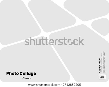 Landscape 4:3 moodboard or brandboard template with abstract photo collage frames