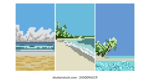 landscape. 8bit arcade seascape vector background or 16 bit console sea sunset backdrop Indie pixel game tropical nature screen wallpaper, 8 bit pixel art,	
Category	
Graphic Resources	
