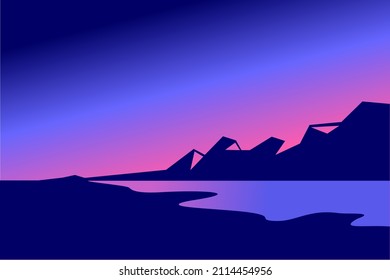 Landscape abstract background vector stock illustration. Landing page design. Nature home page. Rock vector background. Mountain