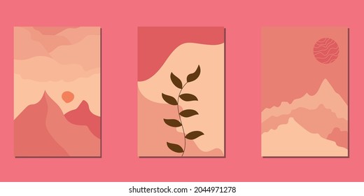 Diseño abstracto paisajístico.  Muy adecuado para medios sociales, antecedentes, plantilla, afiche, pancarta, diseño, etc