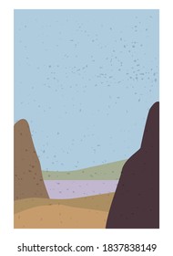 Panorama Resumen Fondo contemporáneo moderno. Montañas, colinas, formas de olas. Ilustración de vectores arte moderno estilo plano estilo minimalista decoración de afiches