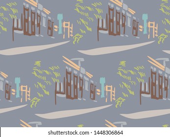 landscape abstract outdoor seamless pattern soft color vector
