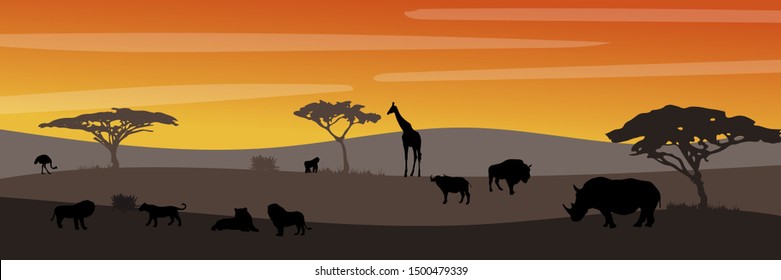 Silhouette Africa Images, Stock Photos & Vectors | Shutterstock