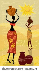 Native African Women Stock Vector (Royalty Free) 80073838 | Shutterstock