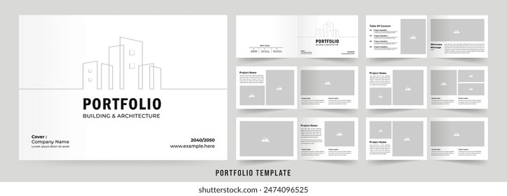 Landscape Architecture Brochure Template, Black and White Portfolio Layout