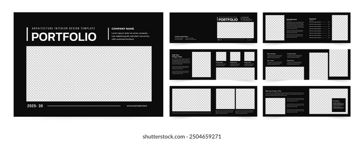 Landscape Architecture Brochure Template, Black Portfolio Layout