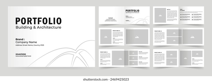 Landscape architecture portfolio or interior portfolio template layout design