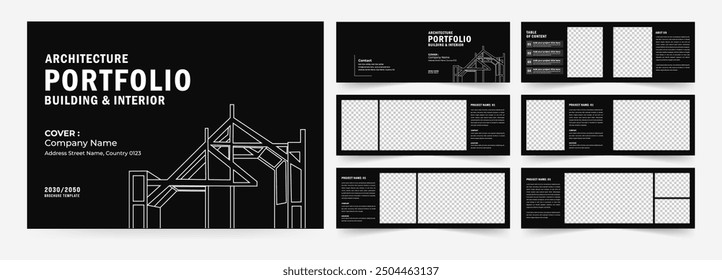 Landscape architecture portfolio or interior portfolio template layout design
