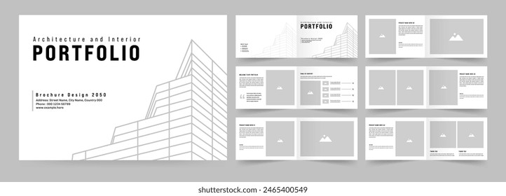 Landscape architecture portfolio or portfolio layout template design