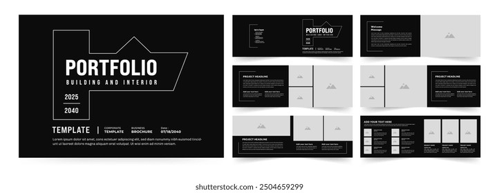 Landscape architecture portfolio or portfolio layout template design