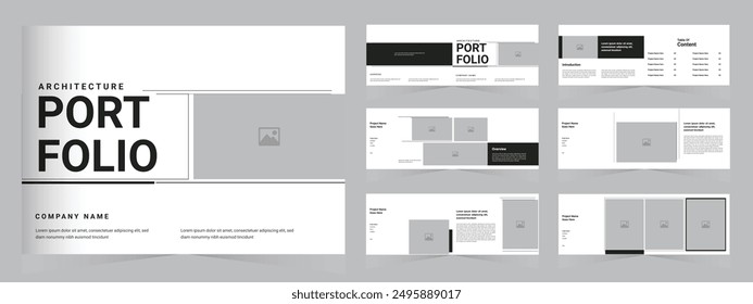 Landscape architecture portfolio layout,Corporate Architecture Portfolio  design, portfolio template