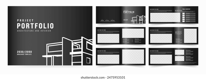 Landscape Architecture Portfolio Magazine Design, Black and White Portfolio Layout