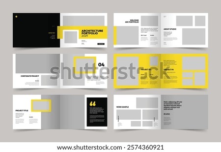 Landscape Architecture Portfolio Template, Portfolio Design for Architecture and Interior, A4 Size Brochure