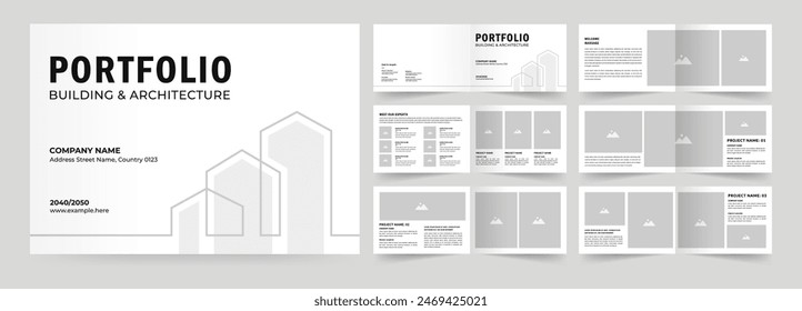  Landscape architecture profile brochure template and interior portfolio layout design