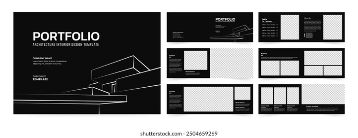 Landscape architecture profile brochure template and interior portfolio layout design