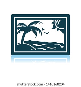 Landschaftskunstsymbol. Schattenreflektionsdesign. Vektorgrafik.