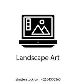 Landscape Art  vector Solid Icon Design illustration on White background. EPS 10 File 
