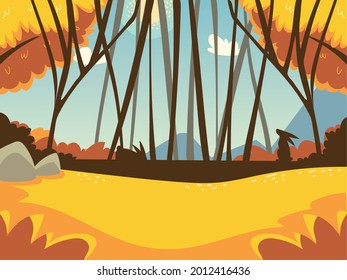 landscape autumn forest trees scene