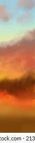 Landscape background. Abstract art template with paint elements. Sunrise Sunset background abstract banner design in nature style. Vector illustration.