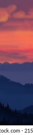 Landschaftshintergrund. Abstrakte Kunstvorlage mit Farbelementen. Sunrise Sunset Hintergrund abstraktes Bannerdesign im Naturstil. Vektorgrafik.