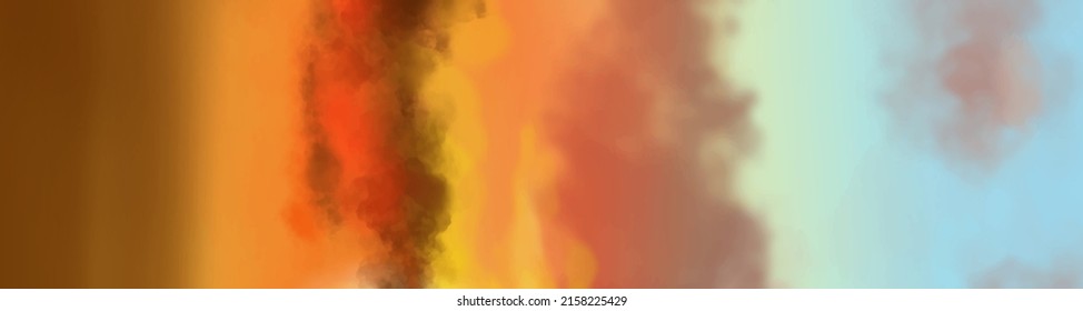 Landscape background. Abstract art template with paint elements. Sunrise Sunset background abstract banner design in nature style. Vector illustration.