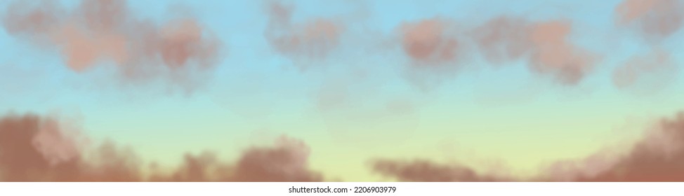 Landscape background. Abstract art template with paint elements. Sunrise Sunset background abstract banner design in nature style. Vector illustration.