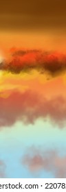 Landscape background. Abstract art template with paint elements. Sunrise Sunset background abstract banner design in nature style. Vector illustration.
