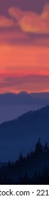 Fondo paisajístico. Plantilla de arte abstracta con elementos de pintura. Diseño abstracto de banner de fondo Sunrise Sunset en estilo natural. Ilustración vectorial.
