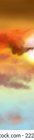 Landscape background. Abstract art template with paint elements. Sunrise Sunset background abstract banner design in nature style. Vector illustration.