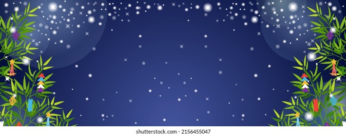 landscape background with bamboos and the milky way