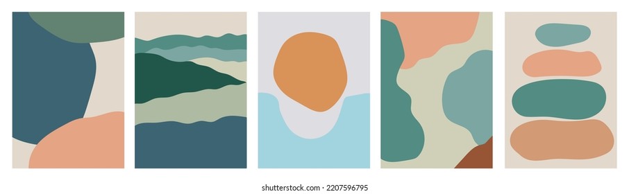 Landscape background in banner style. Geometric template with wavy shape. Abstract vector art. Art landscape background with wave pattern vector. Natural wallpaper with curve elements.