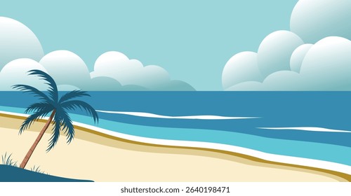 Landscape background of beach and summer time holiday 