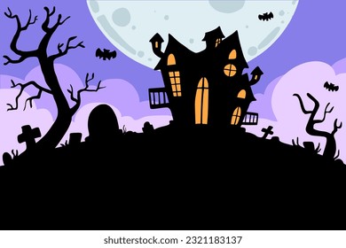 landscape background for composing pictures on Halloween Beautiful colorful paintings, cards, book covers, and other backgrounds.