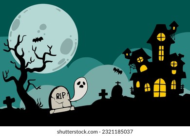 paisaje de fondo para componer fotos de Halloween Bellas pinturas coloridas, tarjetas, portadas de libros y otros antecedentes.