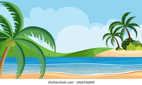 Wooden Boat Tropical Bay Stock Vector (Royalty Free) 77535346