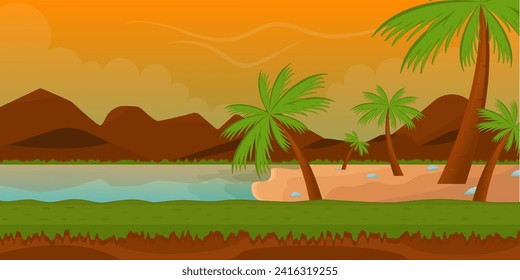 A landscape background flat illustration 