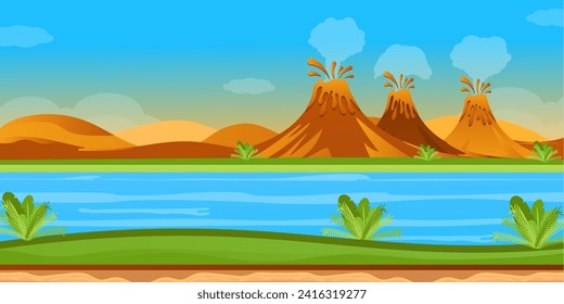 A landscape background flat illustration 