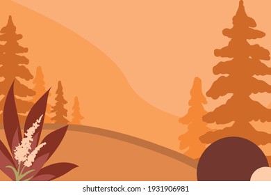 Landschaftshintergrund Flache Illustration, Vektorgrafik