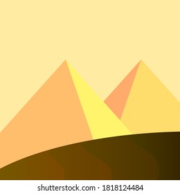 Landscape Background Illustration. Vector Background. Mountain and Sky Scene Illustration.
