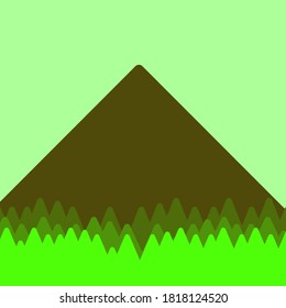 Landscape Background Illustration. Vector Background. Mountain and Sky Scene Illustration.