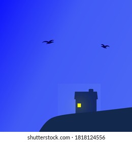 Landschaftshintergrund-Illustration. Vektorhintergrund. Mountain und Sky Scene Illustration.