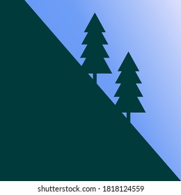 Landscape Background Illustration. Vector Background. Mountain and Sky Scene Illustration.