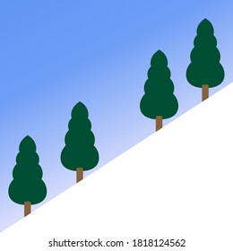 Landscape Background Illustration. Vector Background. Mountain and Sky Scene Illustration.