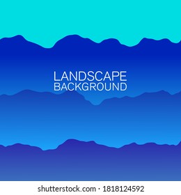 Landscape Background Illustration. Vector Background. Mountain and Sky Scene Illustration.