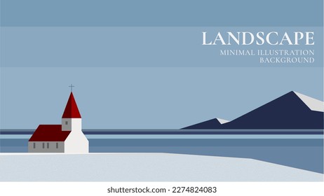fondo de paisaje mínimo ilustración de fondo vectorial 